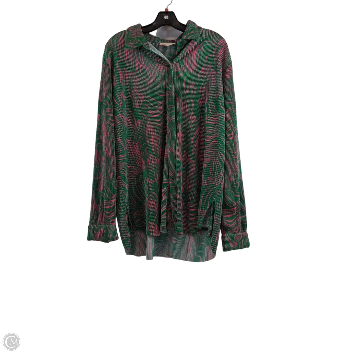 Top Long Sleeve By Intempo In Green & Pink, Size: Xl