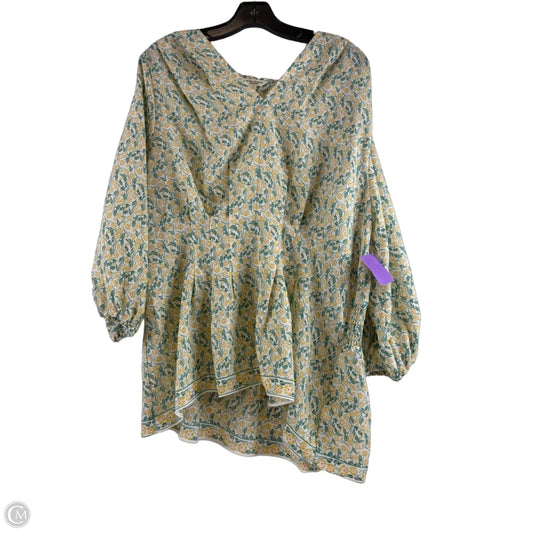 Top 3/4 Sleeve By Max Studio In Green & Yellow, Size: 1x