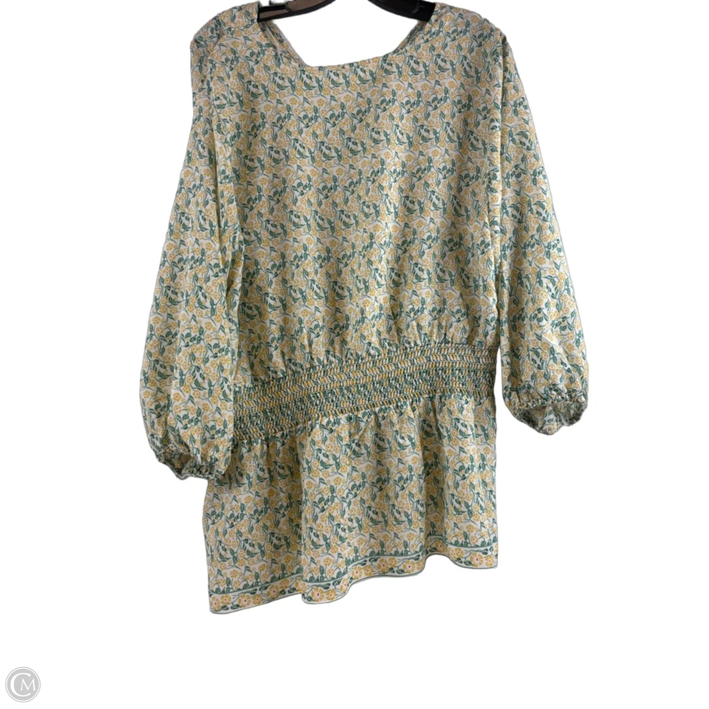 Top 3/4 Sleeve By Max Studio In Green & Yellow, Size: 1x