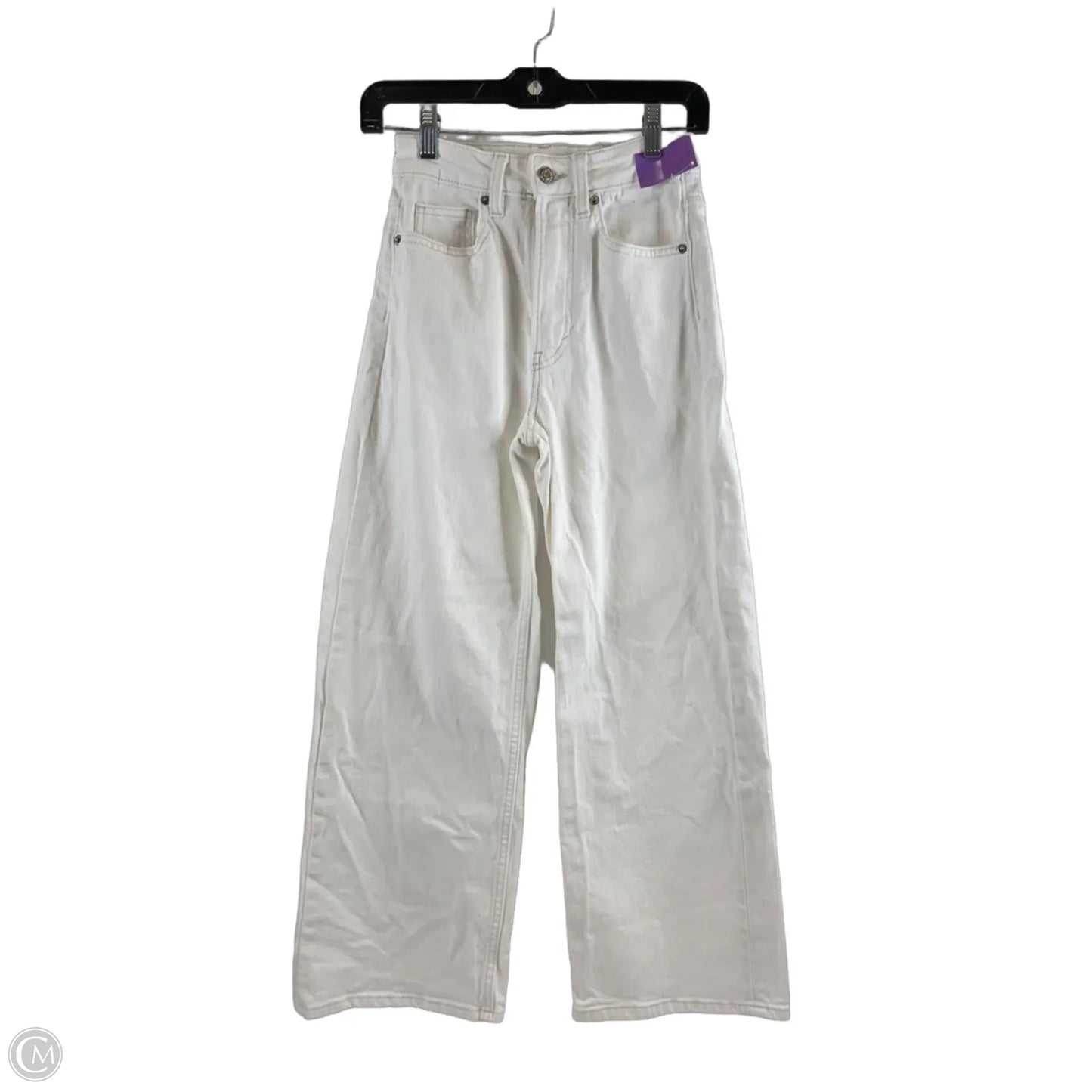 Jeans Wide Leg By Clothes Mentor In White, Size: 0