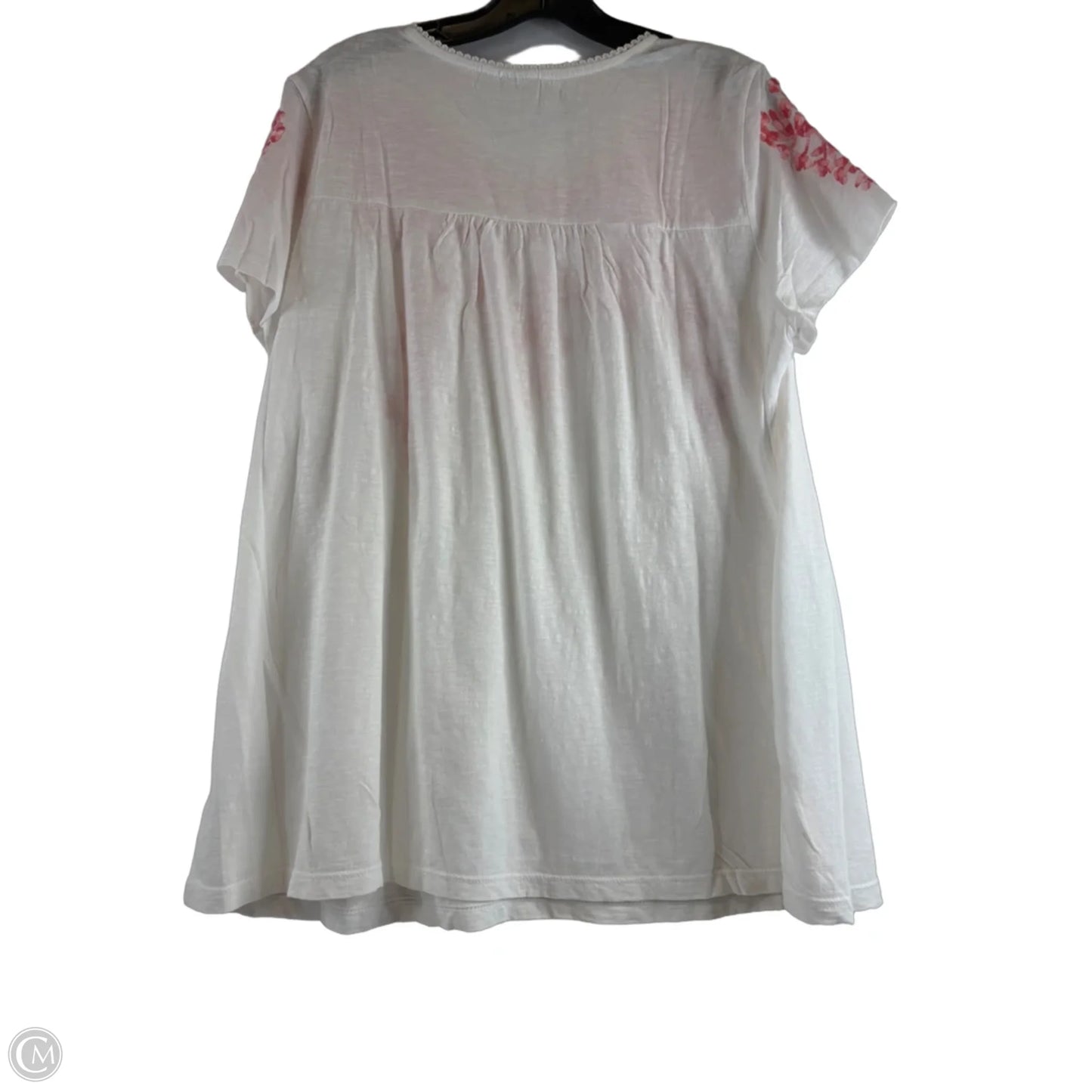 Top Short Sleeve By Charter Club In Red & White, Size: 1x