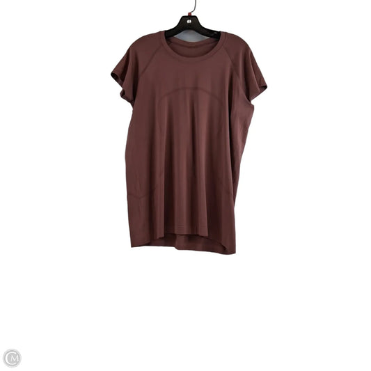 Athletic Top Short Sleeve By Lululemon In Brown, Size: 14