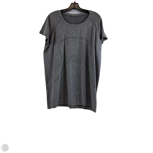 Athletic Top Short Sleeve By Lululemon In Grey, Size: 16