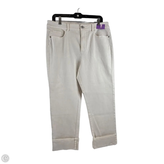 Jeans Straight By J. Jill In Cream, Size: 14p