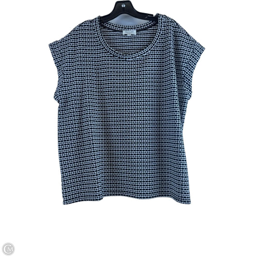 Top Short Sleeve Basic By Kim & Cami In Black & White, Size: 2x