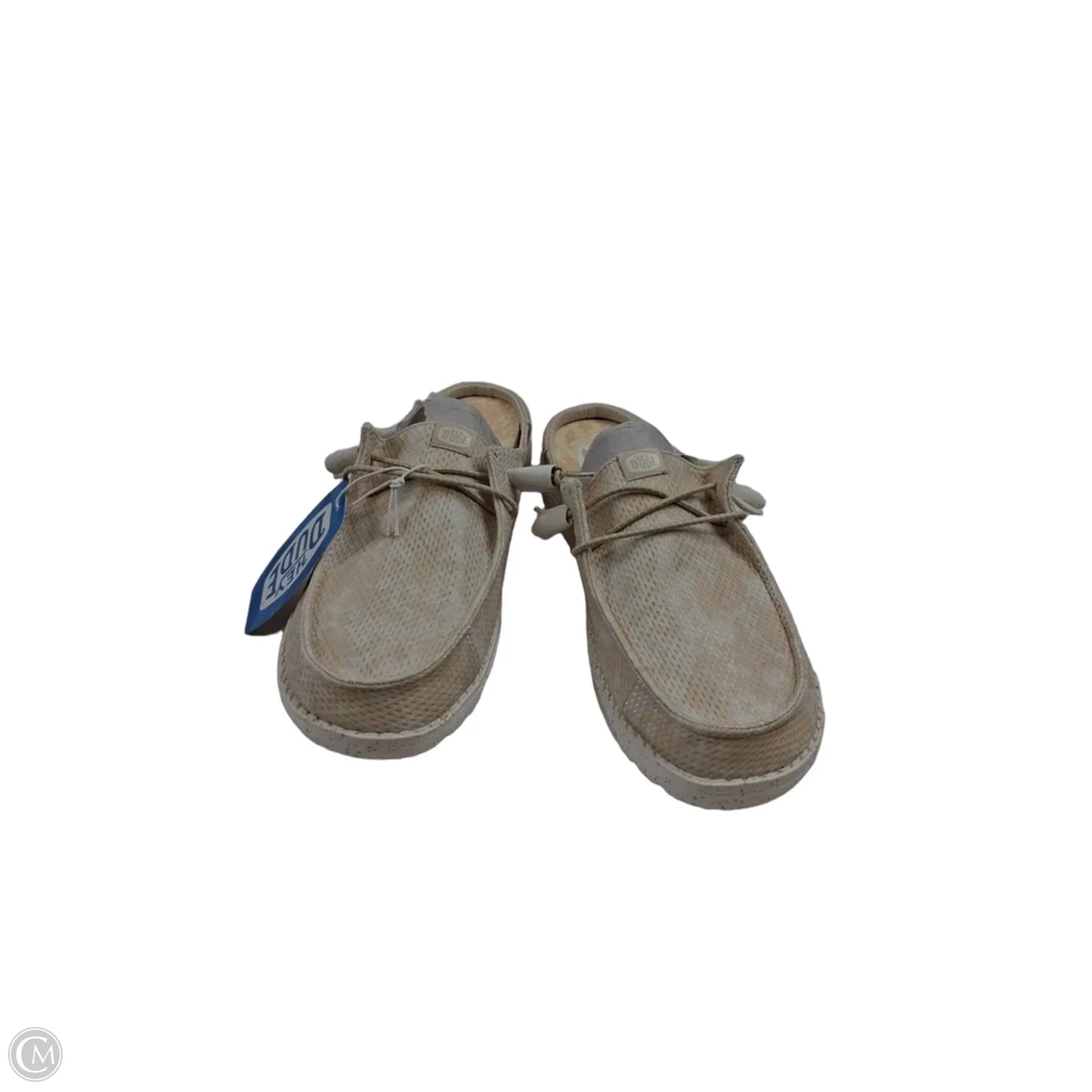 Shoes Flats By Hey Dude In White & Yellow, Size: 9.5