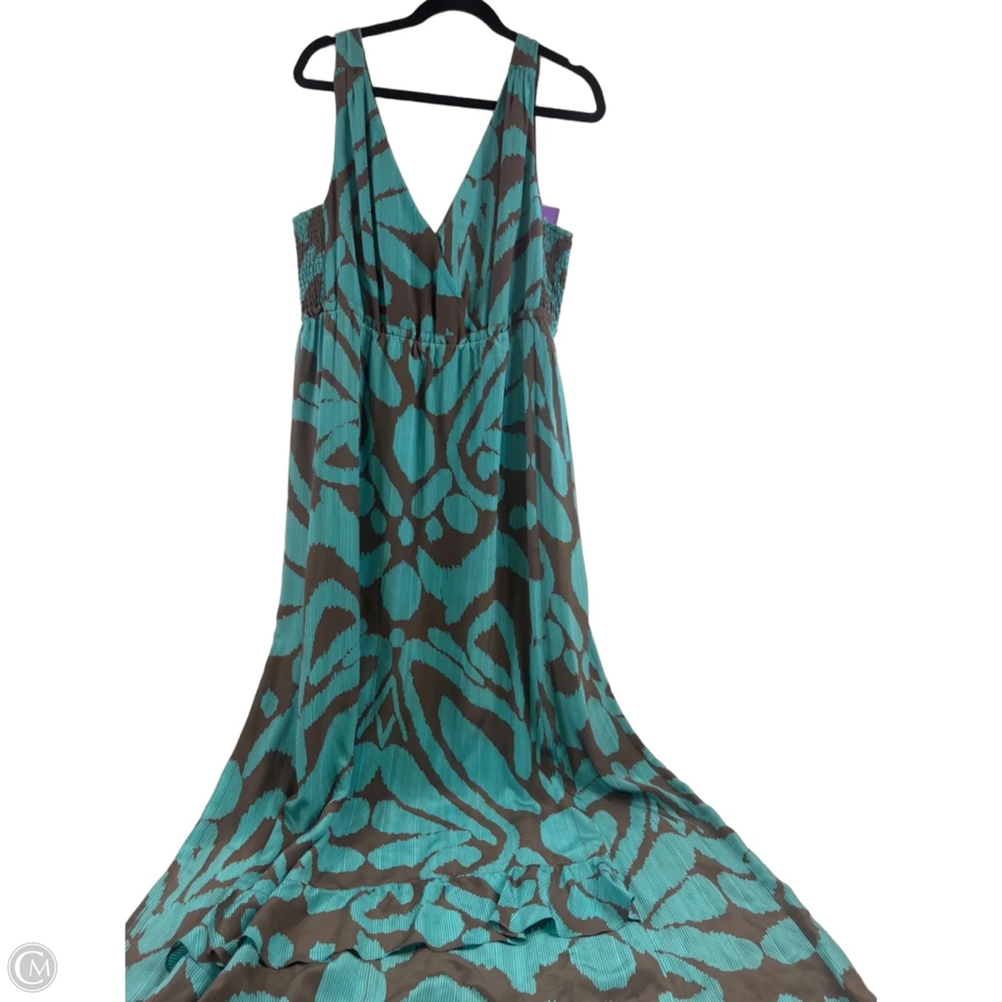 Dress Casual Maxi By Banana Republic In Brown & Green, Size: Xl