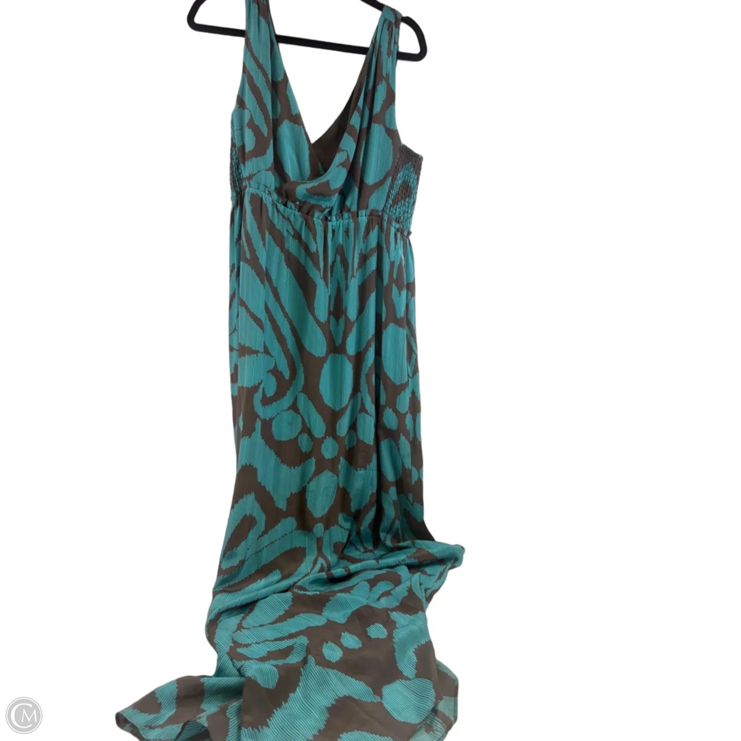 Dress Casual Maxi By Banana Republic In Brown & Green, Size: Xl
