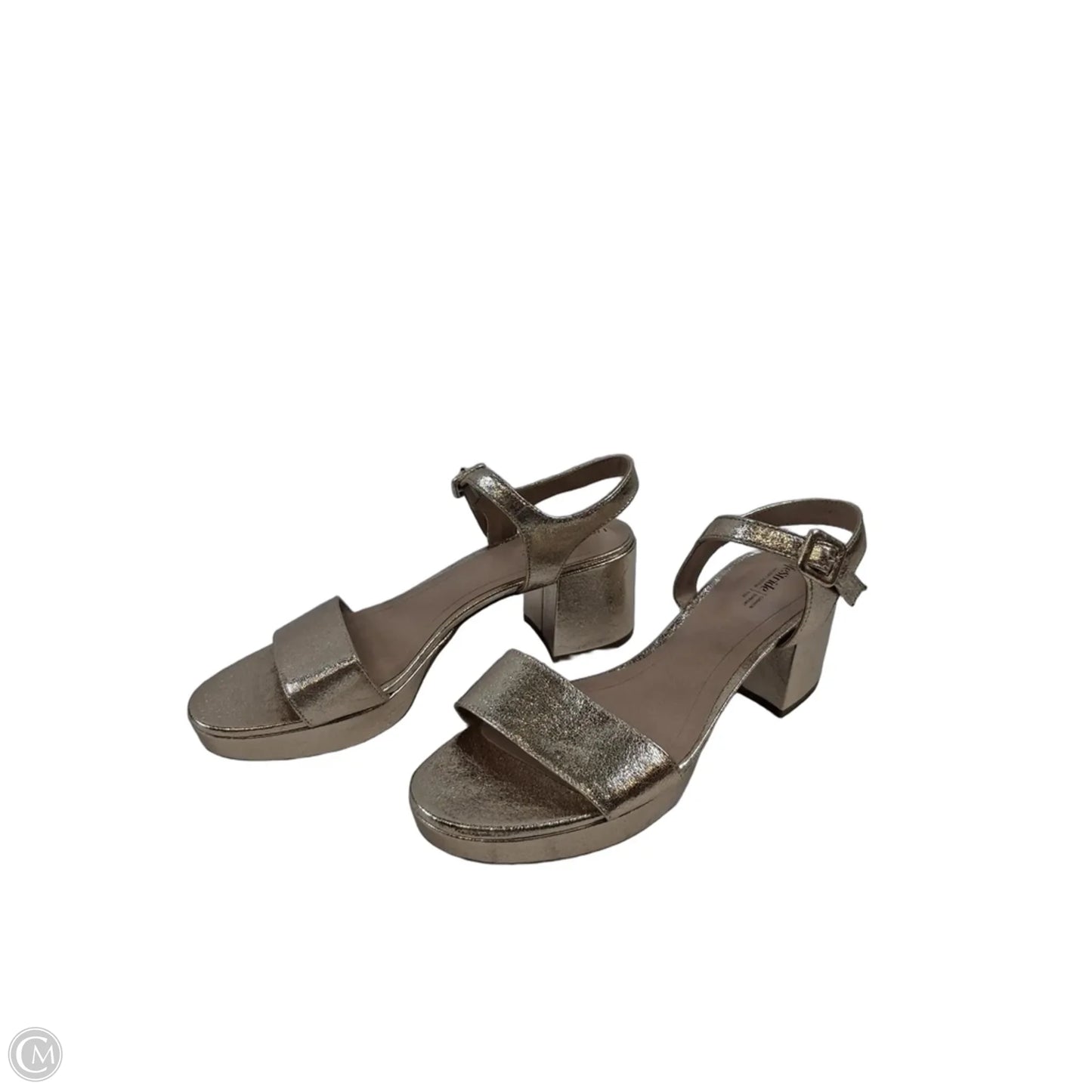 Sandals Heels Block By Life Stride In Gold, Size: 12.5