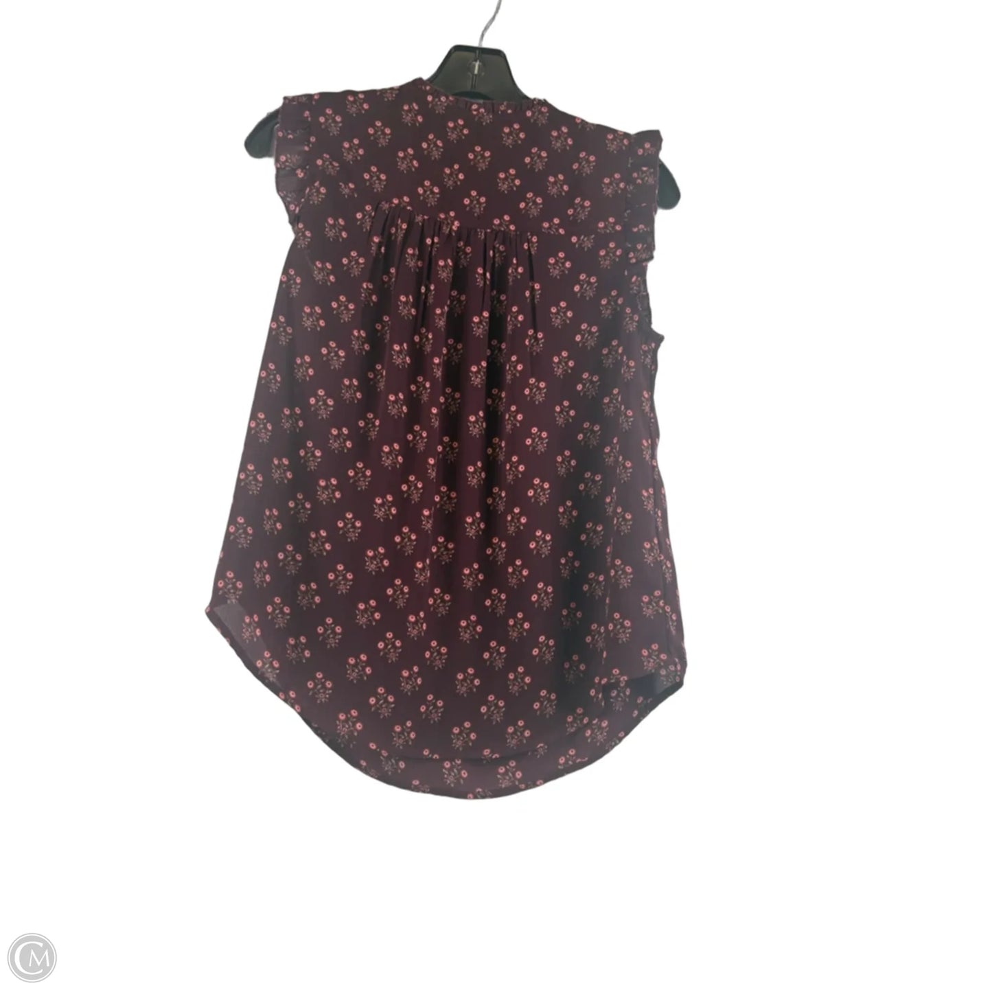 Top Sleeveless By Loft In Maroon, Size: Sp