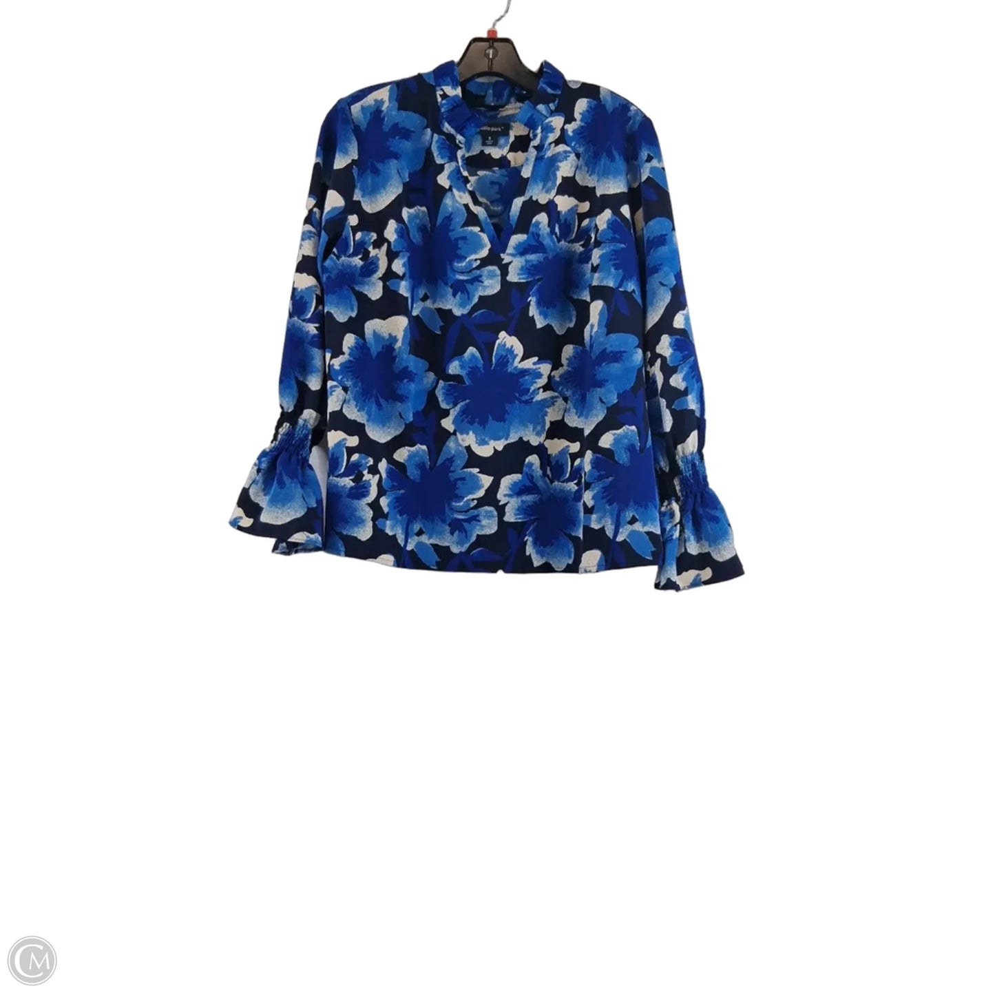 Top Long Sleeve By Clothes Mentor In Blue & White, Size: S