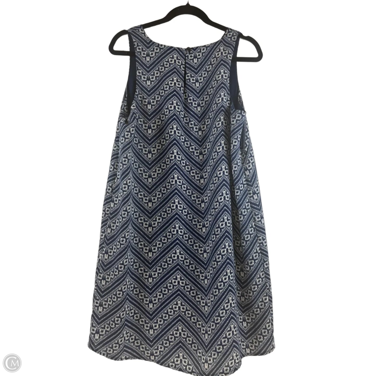 Dress Casual Short By Pink Rose In Blue & White, Size: L