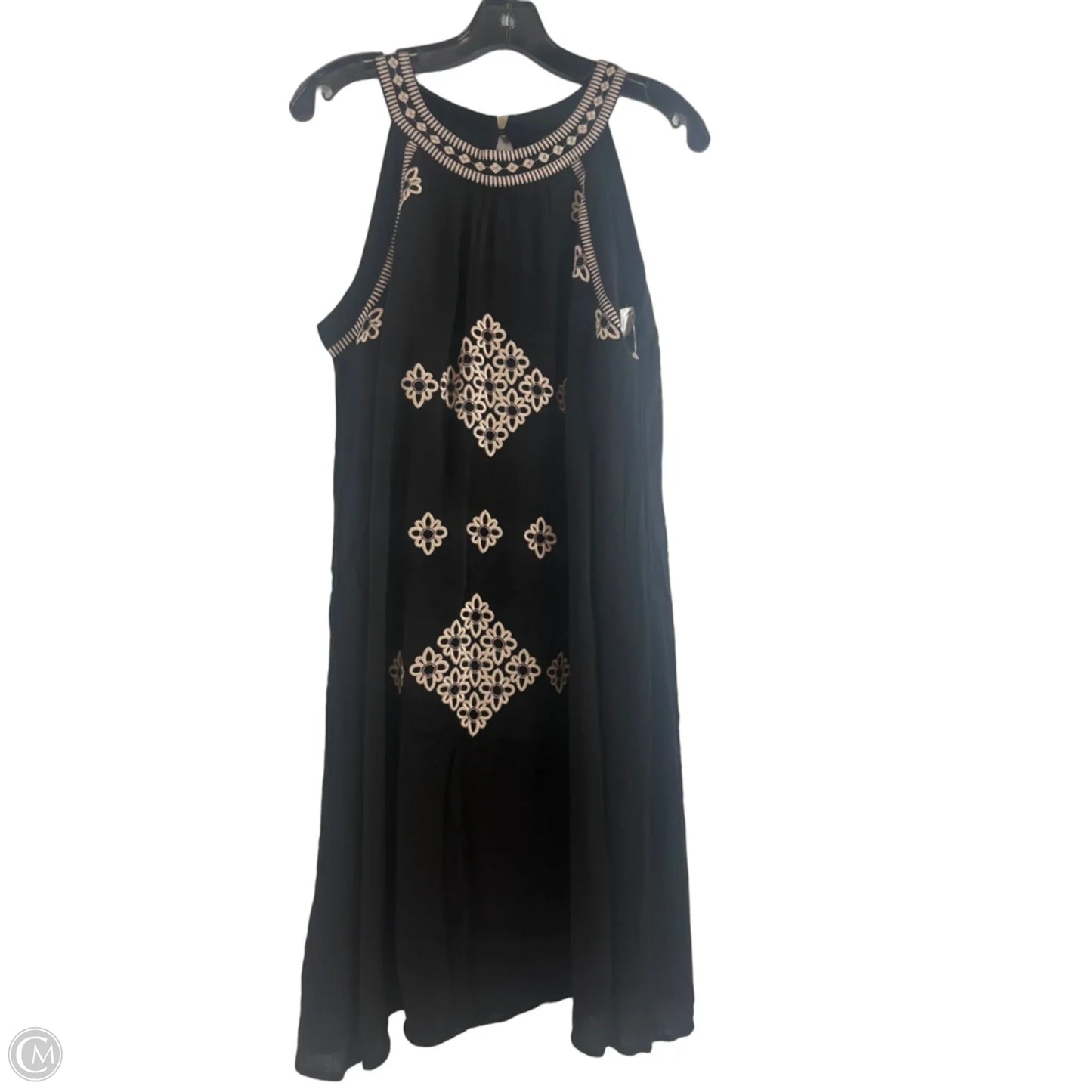 Dress Casual Midi By Cupio In Black & Gold, Size: L