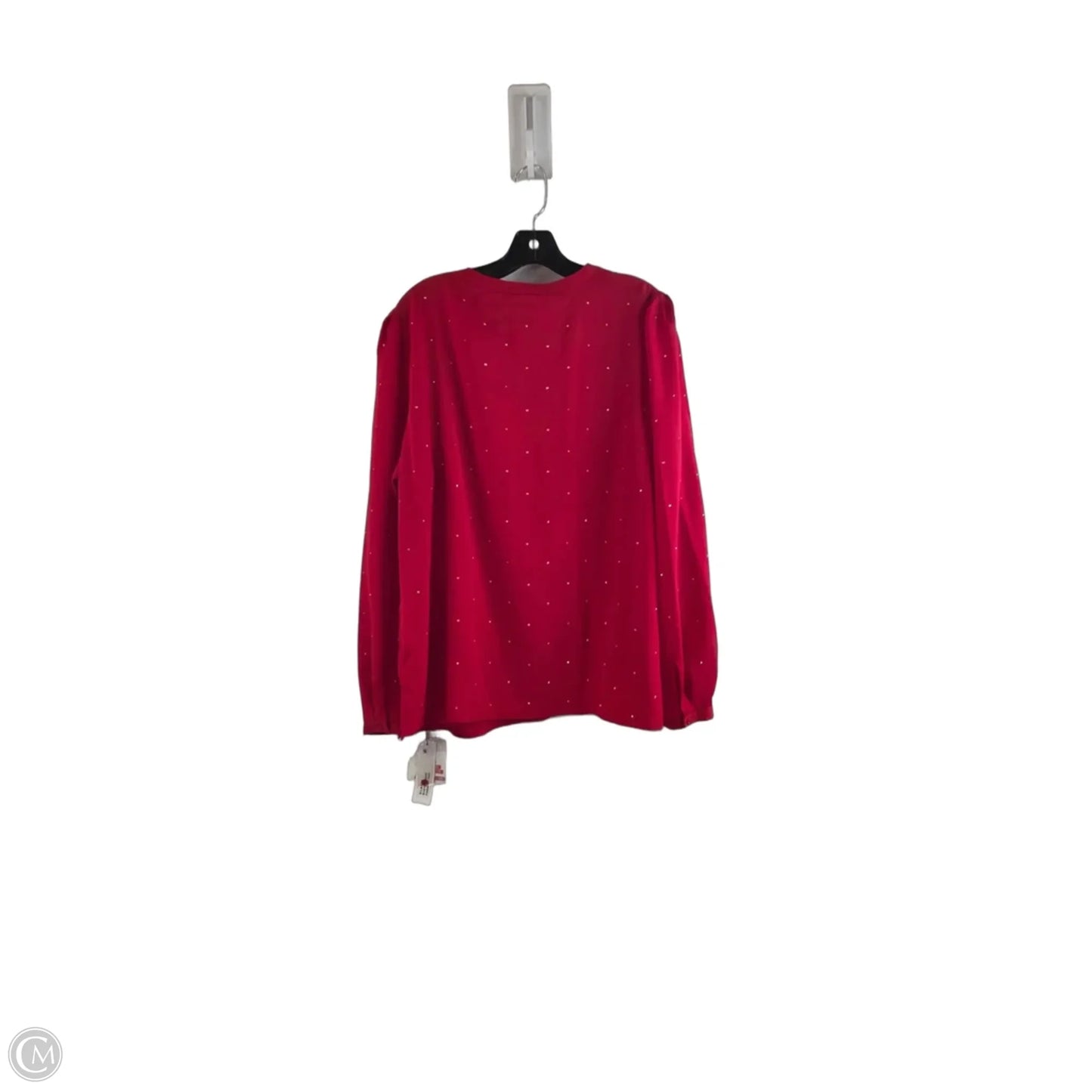 Top Long Sleeve By Liz Claiborne In Gold & Red, Size: Xl