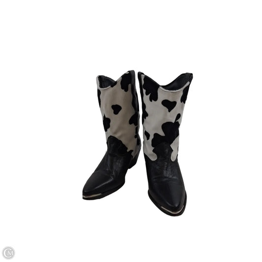Boots Western By Clothes Mentor In Black & White, Size: 9.5