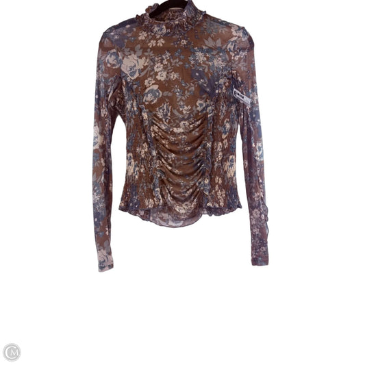 Top Long Sleeve By Listicle In Blue & Brown, Size: Xl