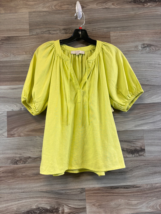 Top Short Sleeve By Loft In Green, Size: M