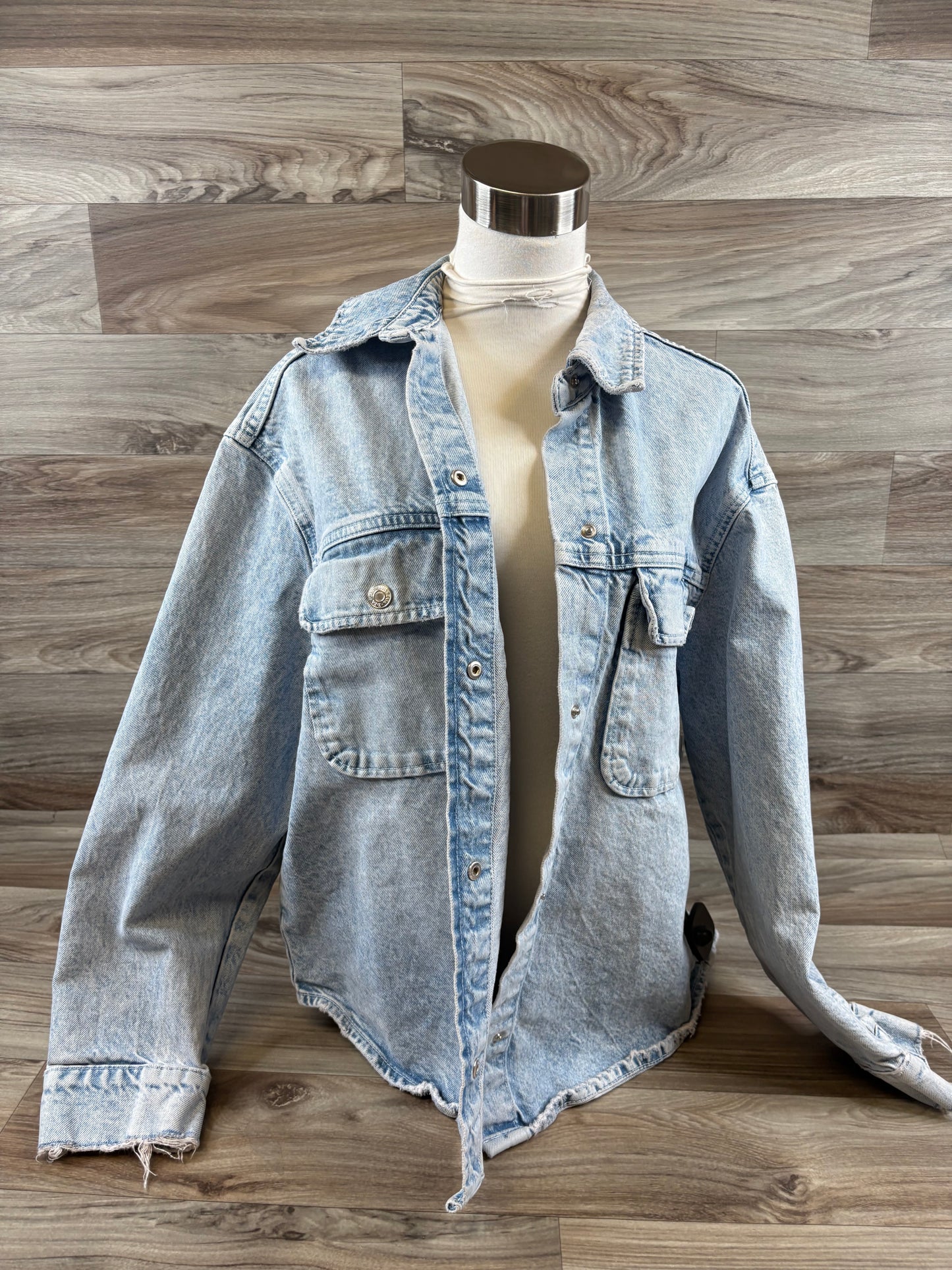 Jacket Denim By Zara In Blue Denim, Size: M