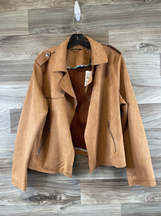 Jacket Moto By Tahari By Arthur Levine In Brown, Size: Xl