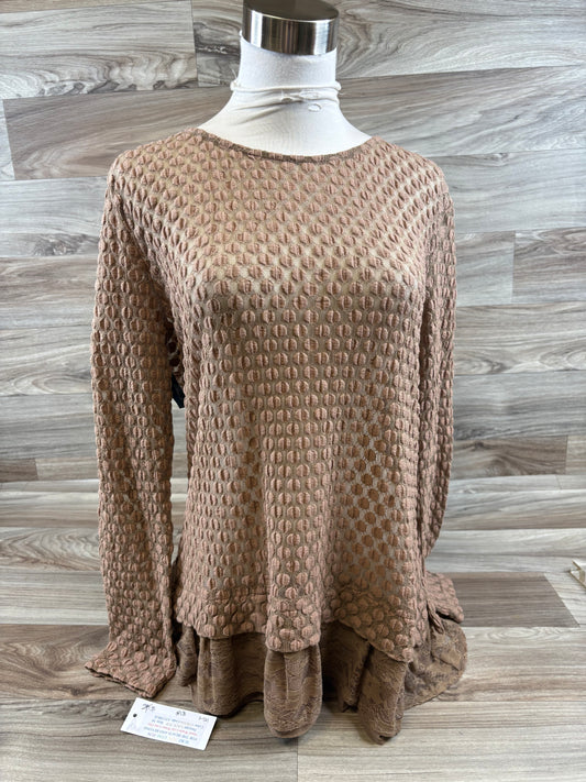 Top Long Sleeve By Clothes Mentor In Brown, Size: M