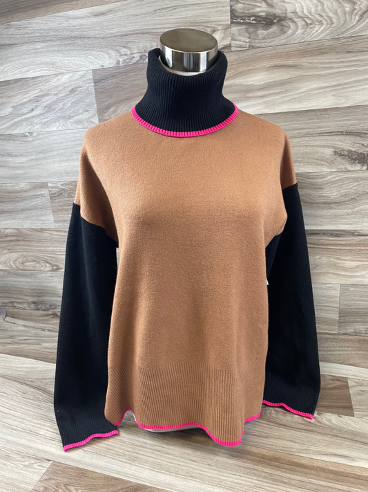 Sweater By Tahari By Arthur Levine In Brown & Pink, Size: M