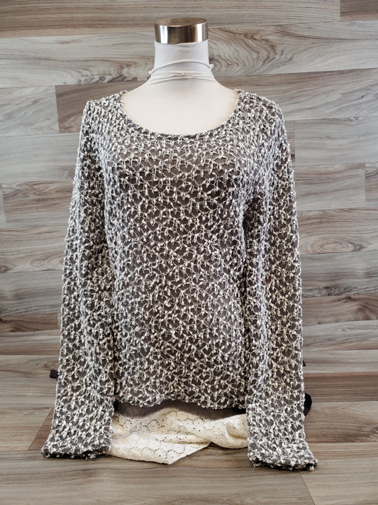 Top 3/4 Sleeve By Areve In Brown & Cream, Size: M