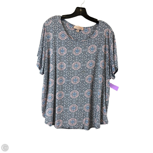Top Short Sleeve By Philosophy In Blue & Pink, Size: 3x