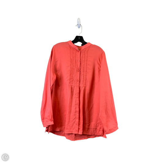 Top Long Sleeve By L.l. Bean In Orange, Size: L