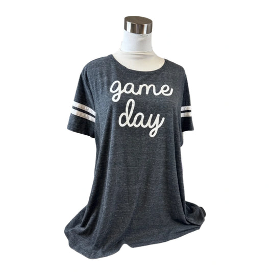 Top Short Sleeve Basic By Lane Bryant In Grey & White, Size: 3x