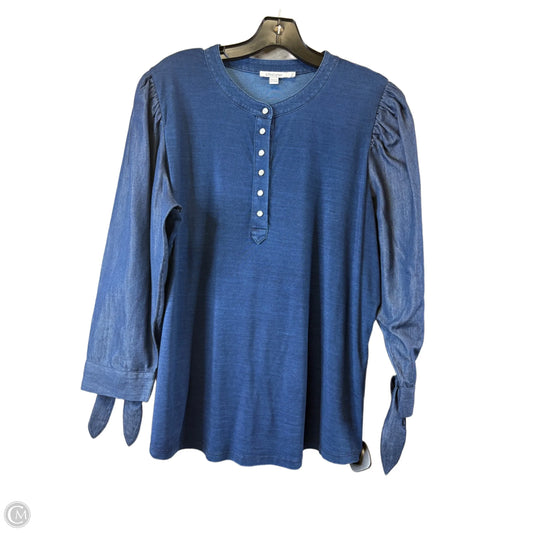Top Long Sleeve By Chicos In Navy, Size: Xl
