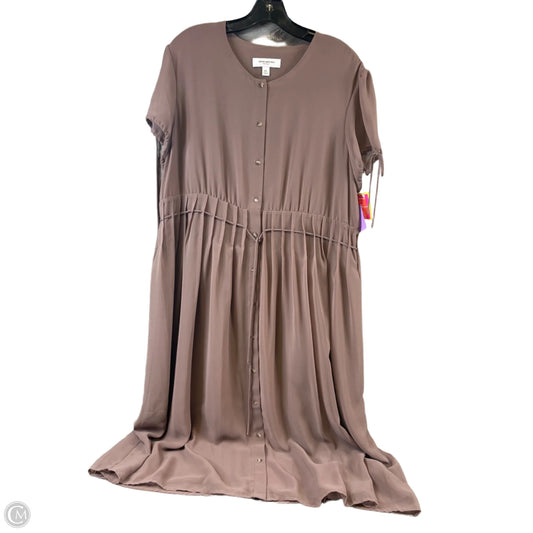 Dress Casual Midi By Isaac Mizrahi Live Qvc In Brown, Size: Xxl