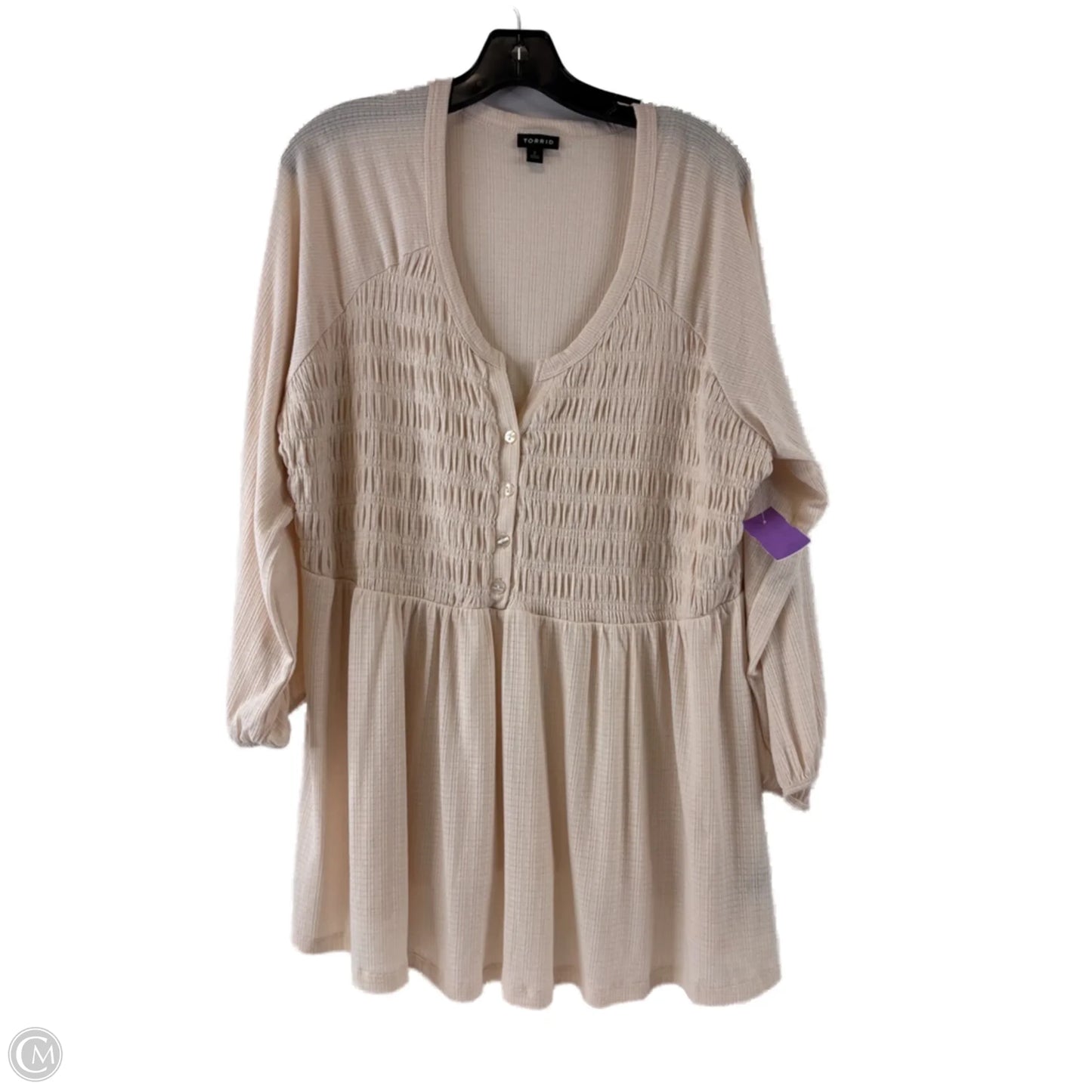 Top 3/4 Sleeve By Torrid In Cream, Size: 2x
