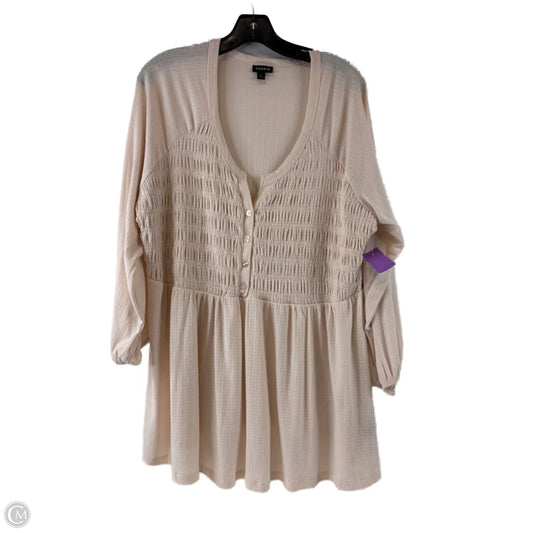 Top 3/4 Sleeve By Torrid In Cream, Size: 2x