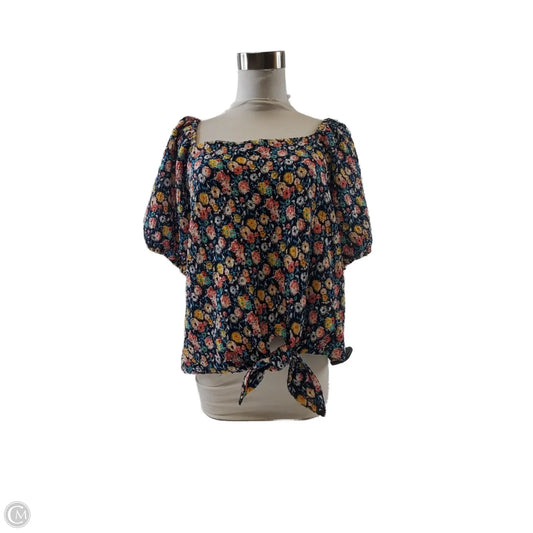 Top Short Sleeve By Loft In Multi-colored, Size: M