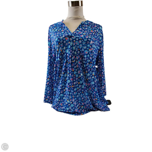 Top 3/4 Sleeve By Clothes Mentor In Blue & Purple, Size: Xl