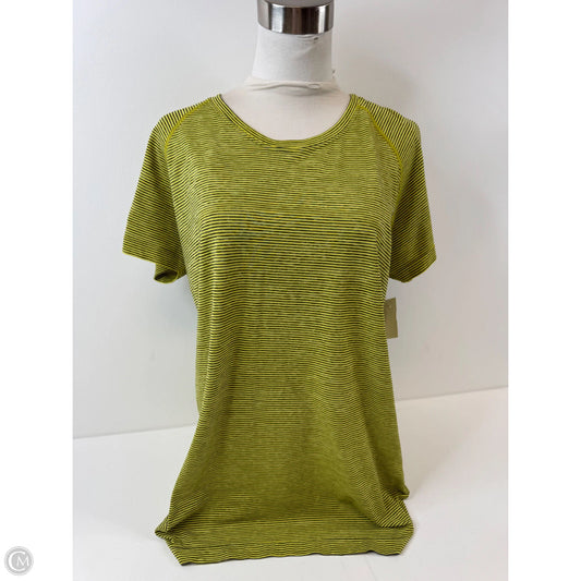 Athletic Top Short Sleeve By Lululemon In Black & Green, Size: Xl