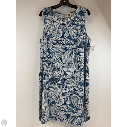 Dress Casual Midi By Anne Klein In Blue & White, Size: Xl