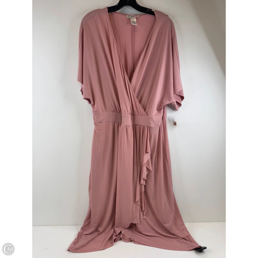 Dress Casual Midi By Clothes Mentor In Pink, Size: 2x