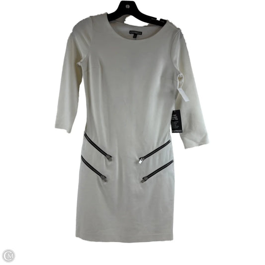 Dress Casual Midi By Express In Cream, Size: Xs