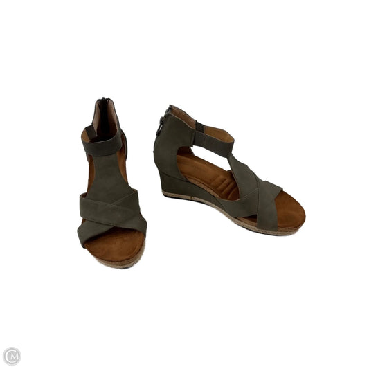 Sandals Heels Wedge By Adrienne Vittadini In Green, Size: 8.5