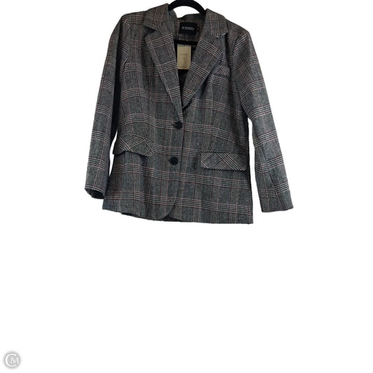 Blazer By Clothes Mentor In Grey & Red, Size: M
