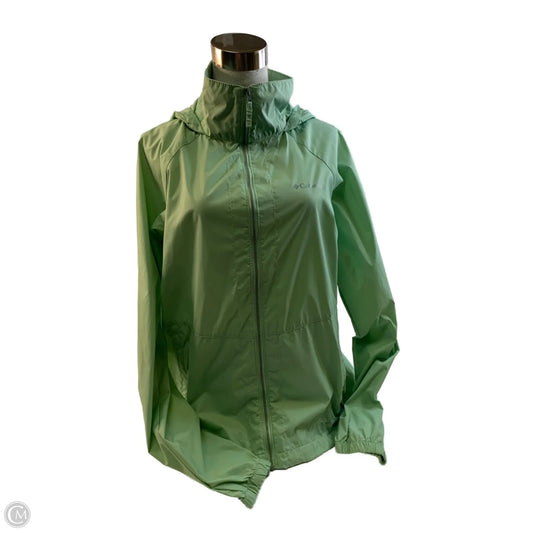 Jacket Windbreaker By Columbia In Green, Size: L
