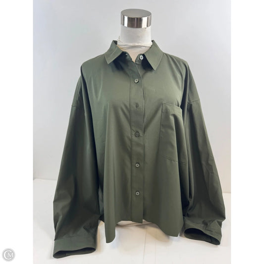 Athletic Top Long Sleeve Collar By Athleta In Green, Size: 2x