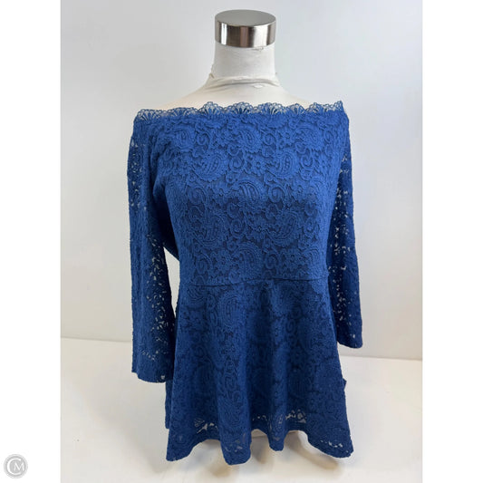 Top Long Sleeve By Allegra K In Blue, Size: Xl