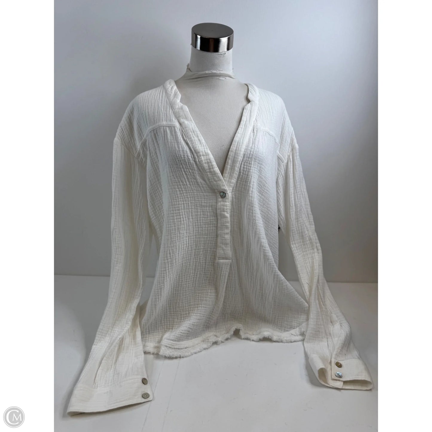 Top Long Sleeve By Free People In White, Size: L