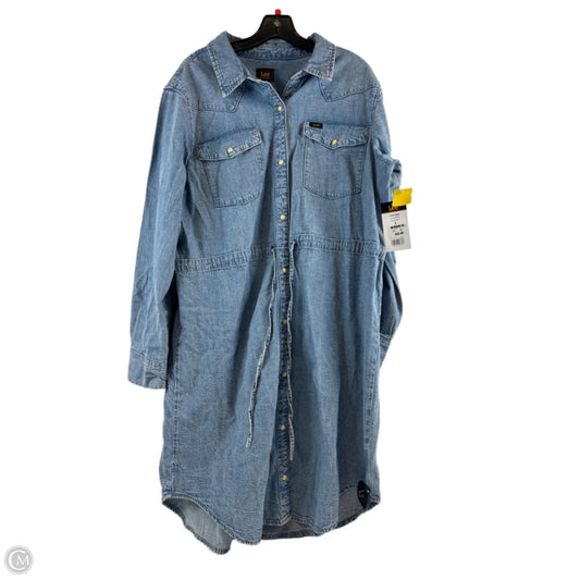 Dress Casual Midi By Lee In Blue Denim, Size: L