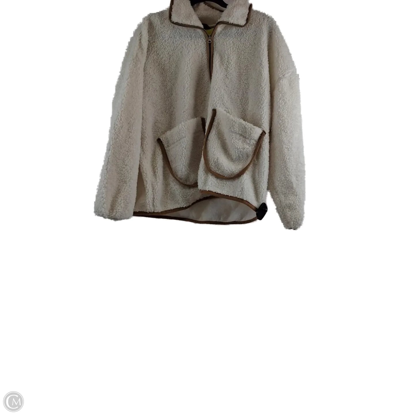 Jacket Fleece By Free Assembly In Cream & Tan, Size: Xl