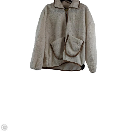 Jacket Fleece By Free Assembly In Cream & Tan, Size: Xl