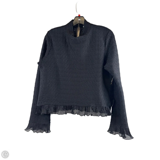 Top Long Sleeve By Blue Tassel In Black, Size: M