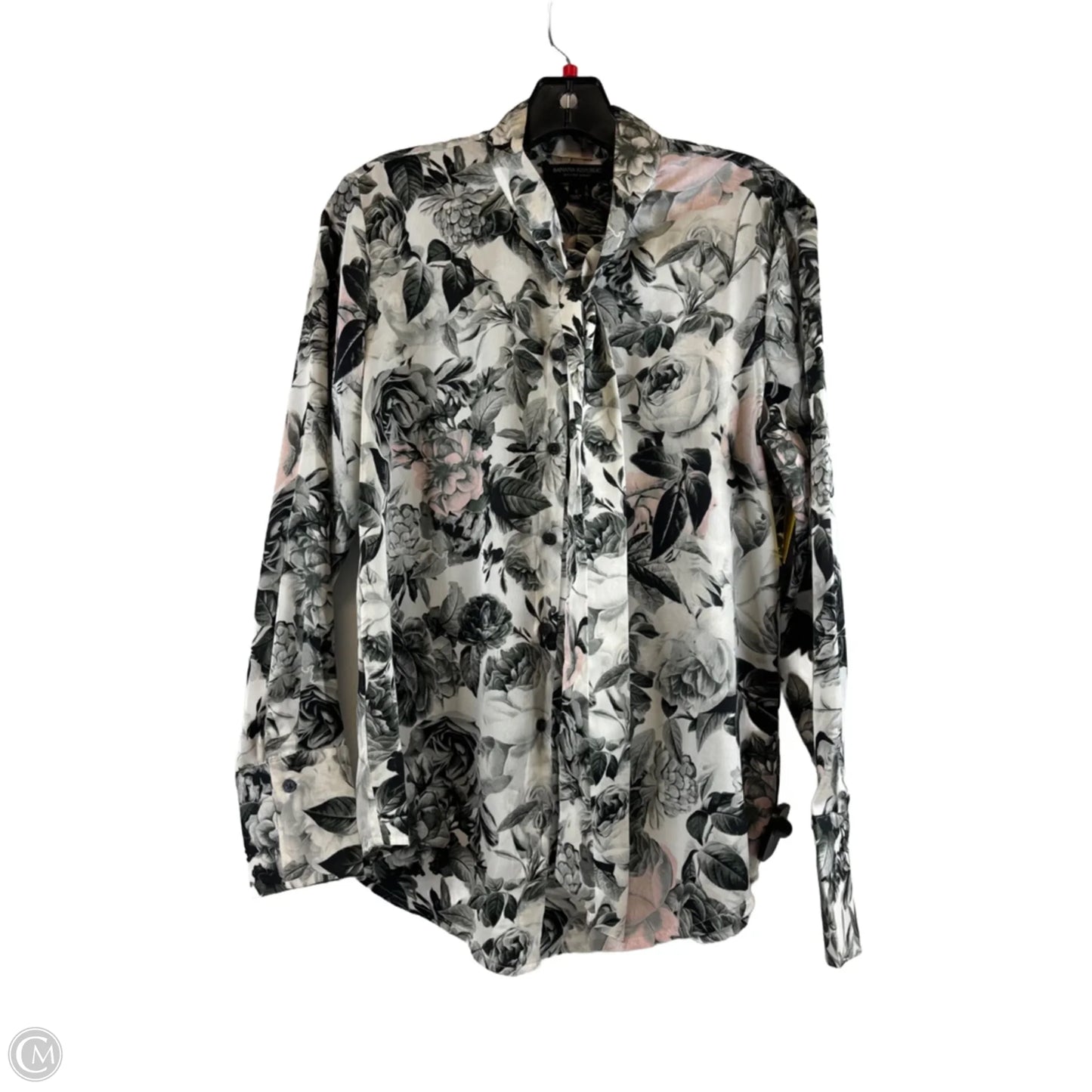 Top Long Sleeve By Banana Republic In Grey & Pink, Size: S